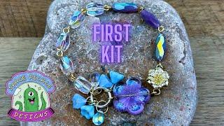 Czech Tablecut Flower Bracelet Kit Tutorial