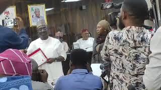 Senator Monday Okpebholo (Akpakomiza) receives Certificate of Return at the INEC headquarters*