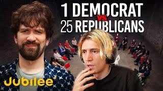 1 Democrat vs 25 Trump Voters | xQc Reacts (Part 1)