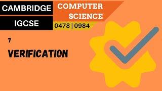 84. CAMBRIDGE IGCSE (0478-0984) 7 Verification