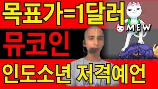 [뮤코인]MEW 캣인어독스월드 인도소년 저격예언!! 목표가= 1달러입니다!