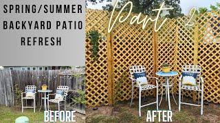 Spring/Summer Outdoor Backyard Patio Refresh 2023|Privacy Screen for Fence