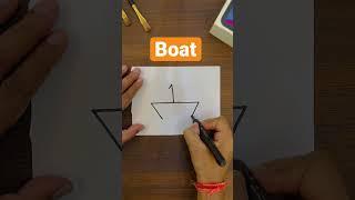 1 = ️How to Draw Easy Boat #shorts #shortsvideo