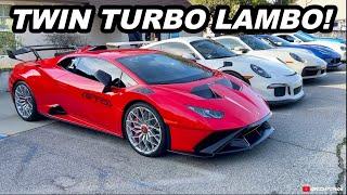 Twin Turbo Lamborghini Huracan & Gintani Ferrari 812 Shuts Down Cars & Coffee!