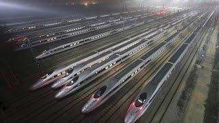 Суперпоезд Сиань - Пекин: скорость 300 км/час. Xi`an - Beijing SuperTrain, China