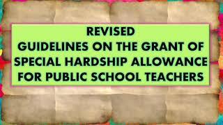 Special Hardship Allowance 2021 Guidelines| w/ list of hardship post Schools|SHA rate 2021