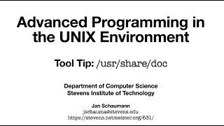 Advanced Programming in the UNIX Environment: Tool Tip - /usr/share/doc