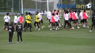 Real Madrid Players Going Through Exercises in Training Sesson