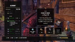 ESO Master Craft Alchemy Writ Essence of Ravage Stamina with Vitality, Increase Armor, Ravage Stam.