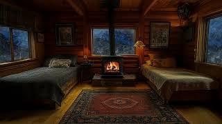 Peaceful Nights in a Warm Cabin | The Perfect Sound for a Peaceful Sleep | Reduce Stress