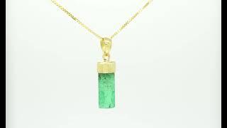 5 Ct. Uncut Natural Emerald in 18K Gold Solitaire Pendant Necklace P DO 501 by www.QueenEmerald.com