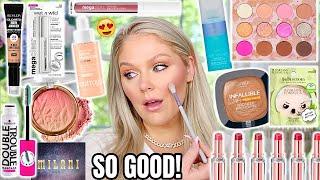 NEW DRUGSTORE MAKEUP TESTED  FULL FACE FIRST IMPRESSIONS *so good* | KELLY STRACK