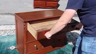 Antique Walnut 4-Drawer Dresser - Secret Drawer