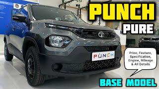 Tata Punch Pure Base Model Review  Tata Punch Base Model Petrol Review All Details 