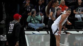  Kelsey Plum Spike Lee trash talk, stars are out | Las Vegas Aces vs New York Liberty WNBA playoffs