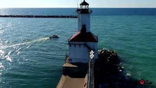 Clear Lake Michigan Waters Stunning Drone Footage Of Michigan City Lake Front and Marina Sept 2022