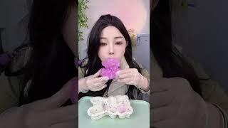 ASMR Eating Broadcast|Grape flavored rabbit ice|Eat ice#shorts #icesounds