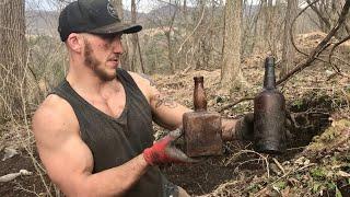 Bottle Digging all week long, privys, bottle dump, & a back hoe!