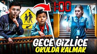 OKULDA GİZLİ BİR GECE GEÇİRMEK !? (yakalandık)