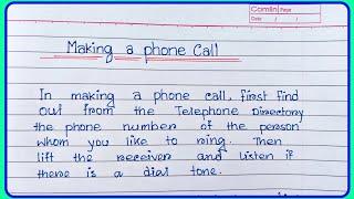 The Process of Making a Phone- Call from a Public  Booth|Processing Writing on Phone Call in English