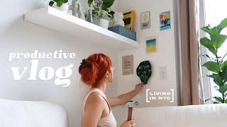 [Productive Days In My Life] more apartment updates  $1 posters, mounting shelves, mini-plant tour