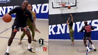 Chad Ochocinco Gets Worked & Claims Fiancee Sharelle Rosado Cheated In Their Game Of 1 On 1! 