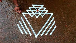 Aadi 1 special padi kolam|Aadivelli kolam|3dots Begginners rangoli|pandaga muggulu|Super rangoli