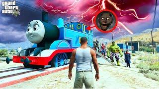 Franklin and Avengers First Thomas Train Experience With Granny in GTA 5 | GTA 5 AVENGERS | (Part-1)