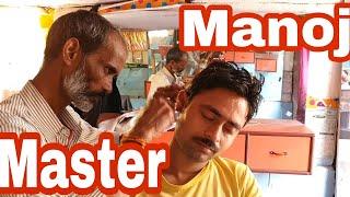 Manoj master head neck and ear massage with hair cracking by Manoj master/Asmr