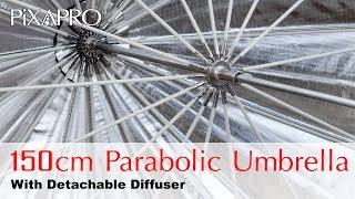 PiXAPRO 150cm Parabolic Umbrella with Removable Diffusion