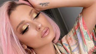 yellow | summer glitter makeup look | lolaliner