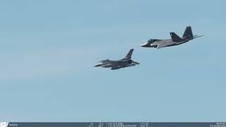 F22 F16 fly by