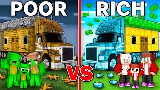 Mikey POOR vs JJ RICH Family Truck Survival Battle in Minecraft - Maizen