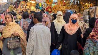  LAHORE PAKISTAN, WALKING TOUR OF SHAH ALAMI MARKET, STREET FOOD IN PAKISTAN, LAHORE CITY WALK, 4K