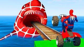 GTA 5 Epic Ragdolls | Spiderman and Super Heroes Jumps/fails (Euphoria Ragdolls Physics) #shorts