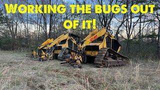 Bell Ultra C feller buncher….checking transmission pump pressure.