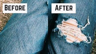 DIY DISTRESSED JEANS: BALLIN ON A BUDGET