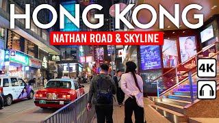 HONGKONG  Nightlife between Skyscrapers | 4K Walking Tour