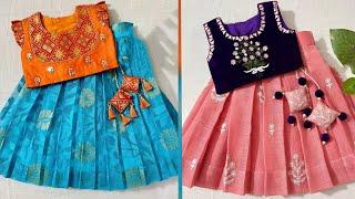 Latest Crop Top Lehenga Designs for Girls 2021 || Simple Crop Top Skirt Design || New Top Blouse