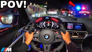 You Drive A Straight Piped BMW M4 G82 To ILLEGAL CAR MEET! [LOUD EXHAUST POV]