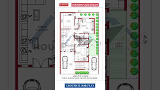 35x55 House Plan North Face 2bhk| उत्तर मुखी मकान योजना #houzy #housedesign #35x55houseplan #house