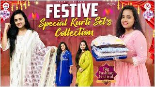 Myntra Kurta Set Haul | Myntra Sale 50-80% OFF |Festive special Kurti set’s collection| Usha's Diary