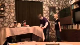 Michel & Sven - Der Tischdeckentrick - Teil 4   The Table Cloth Magic Trick (Original)