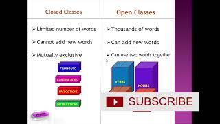 Parts of Speech, Word Classes