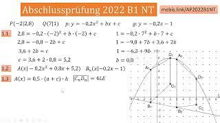 AP 2022 B1 NT (quadratische Funktion)