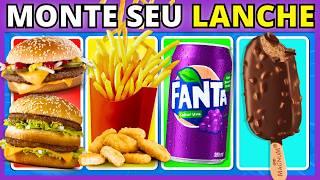  MONTE O SEU LANCHE DA TARDE | Edição: Comida | PARTE 2 | Jogo das escolhas | #quiz #buuquiz