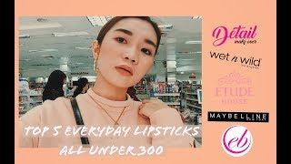 EVERYDAY LIPSTICKS FOR BEGINNERS UNDER 300PHP | Sittie Saheda