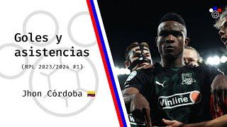 JHON CÓRDOBA  Goles y Asistencias 2023  Krasnodar | La Liga del Oso 