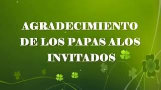 AGRADECIMIENTO DE LOS PAPAS A LOS INVITADOS