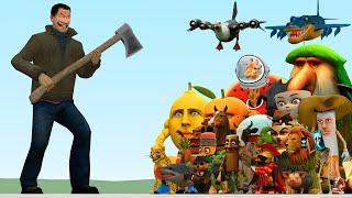 Lin Gang Melon Mecha Axeman Vs All Italian AI Brainrot Memes In Garry's Mod